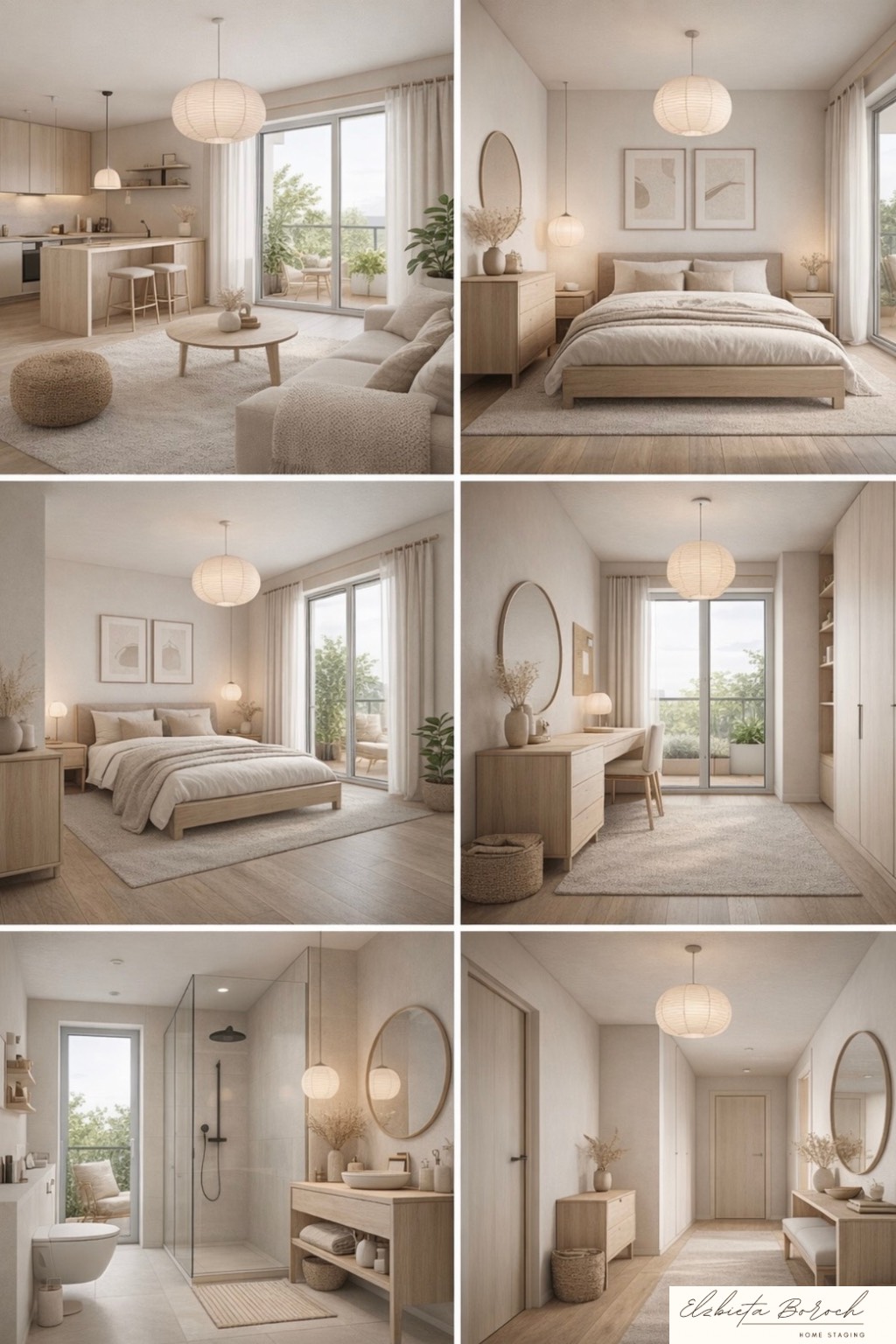 Kolaż nowoczesnych wnętrz